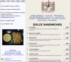 Example of restaurant: Cafe Dolce in Rancho Cordova. Cafe Dolce, Rancho Cordova